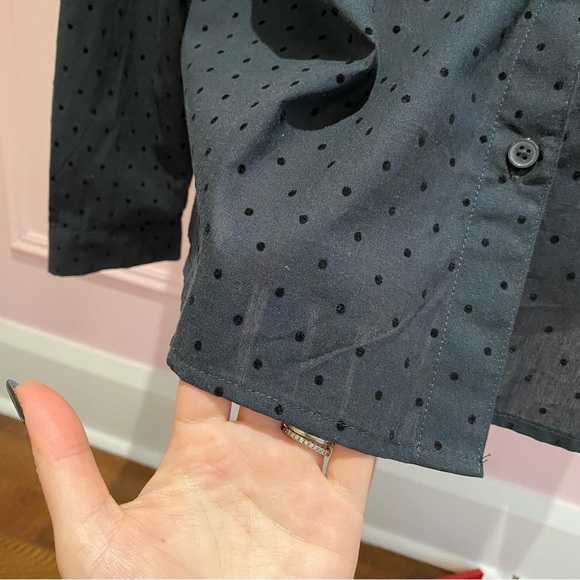 Banana Republic Oversized Shirt, Velvet Dots/Black, Untucked Fit, Unisex Style L - Picture 4 of 12